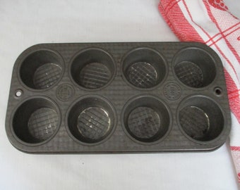 Vintage Ovenex Mini Muffin Dose, 8 Muffins, Waffeldesign, Made in USA.