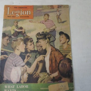 The American Legion Magazine May 1947, Great Vintage Colored Magazine, 52 Pages. Great Advertising.