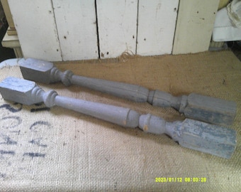 Shabby Pale Blue Chippy Wood Spindles