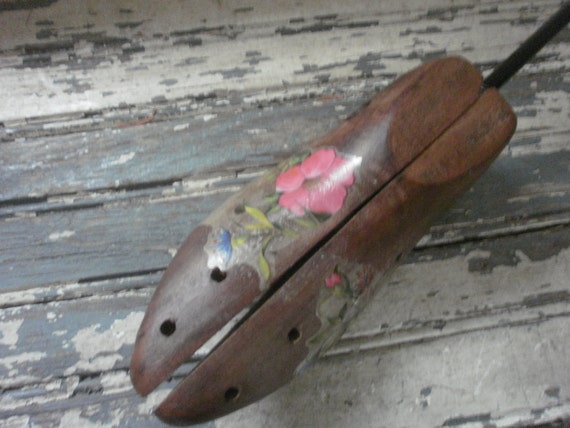 Shoe Stretcher Wood Shoe Form Decoupage Accents - image 2