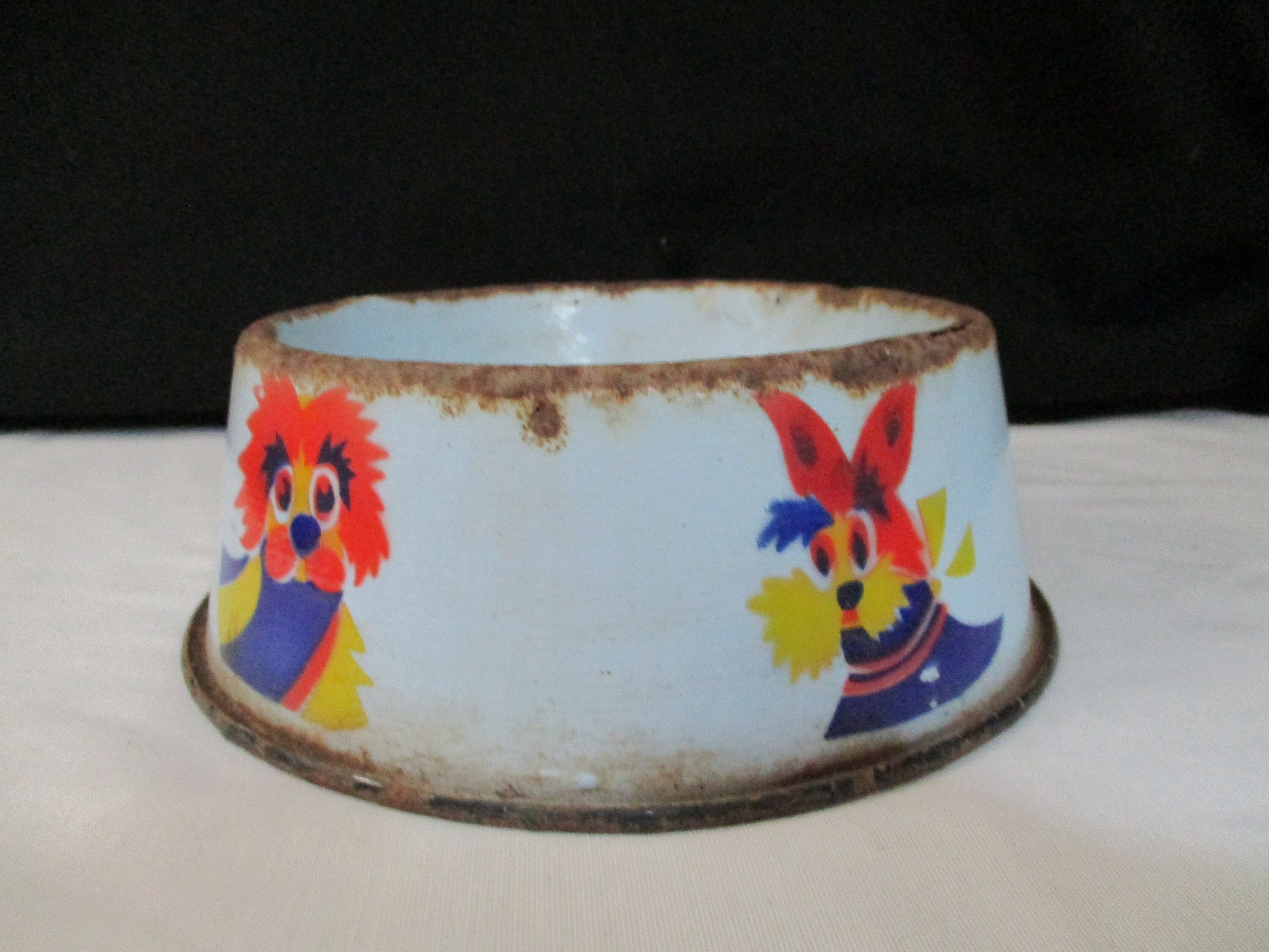 今季ブランド of Pictures 5 Dish, Dog Enamel Rare Dog and Wide 8 Rim, on アンティーク雑貨