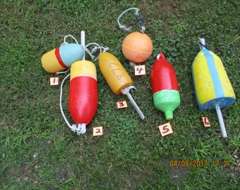 Lobster Cage Buoys, Off the Coast of Maine. 6 Lobster Cage Buoys, Add to your nautical theme.