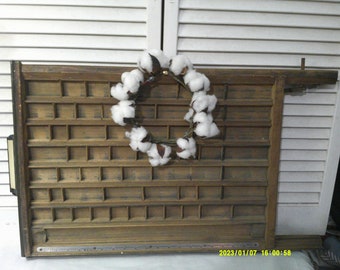 Printers Drawer Ludlow Letterpress Tray Brown Wood Sections Display Primitive Wooden Typeset Letter Press VERY RUSTIC