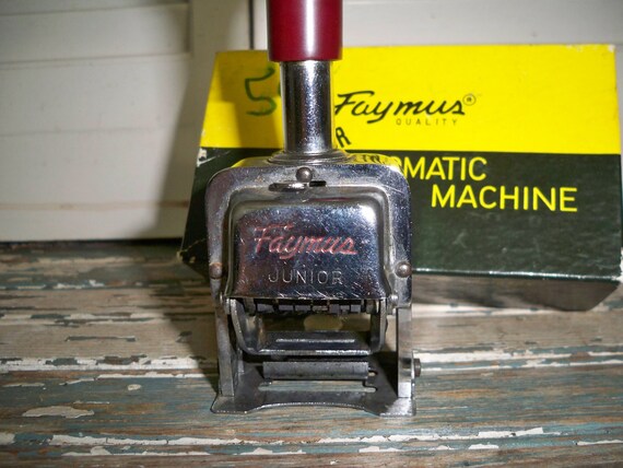 Faymus Junior Automatic Numbering Machine, made in Japan, Great Vintage Office Machine View 3