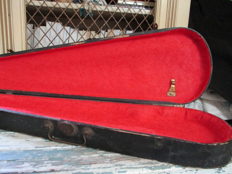 Vintage Black Violin Case Coffin Style Brass Latches and Etsy UK