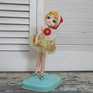 Vintage Big Eyed Herman Pecker Doll - 1960&#39;s Mid Century Modern Japan Cloth Pose Doll