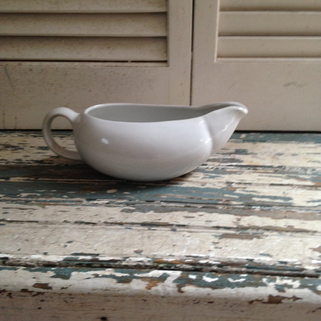 Ironstone Gravy Boat Unmarked Ironstone Smooth Lines Etsy
