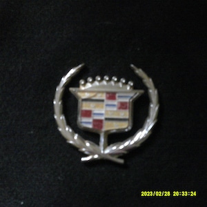 Vintage Cadillac Hood Ornament 3&quot; tall x 2-1/2&quot; wide, Double-sided.