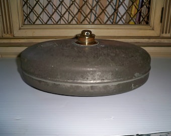 Europese Bed Warmer, messing en metalen, grote voetbal vormige metaal, 12" lang en 5" hoog, Vintage Bed Warmer