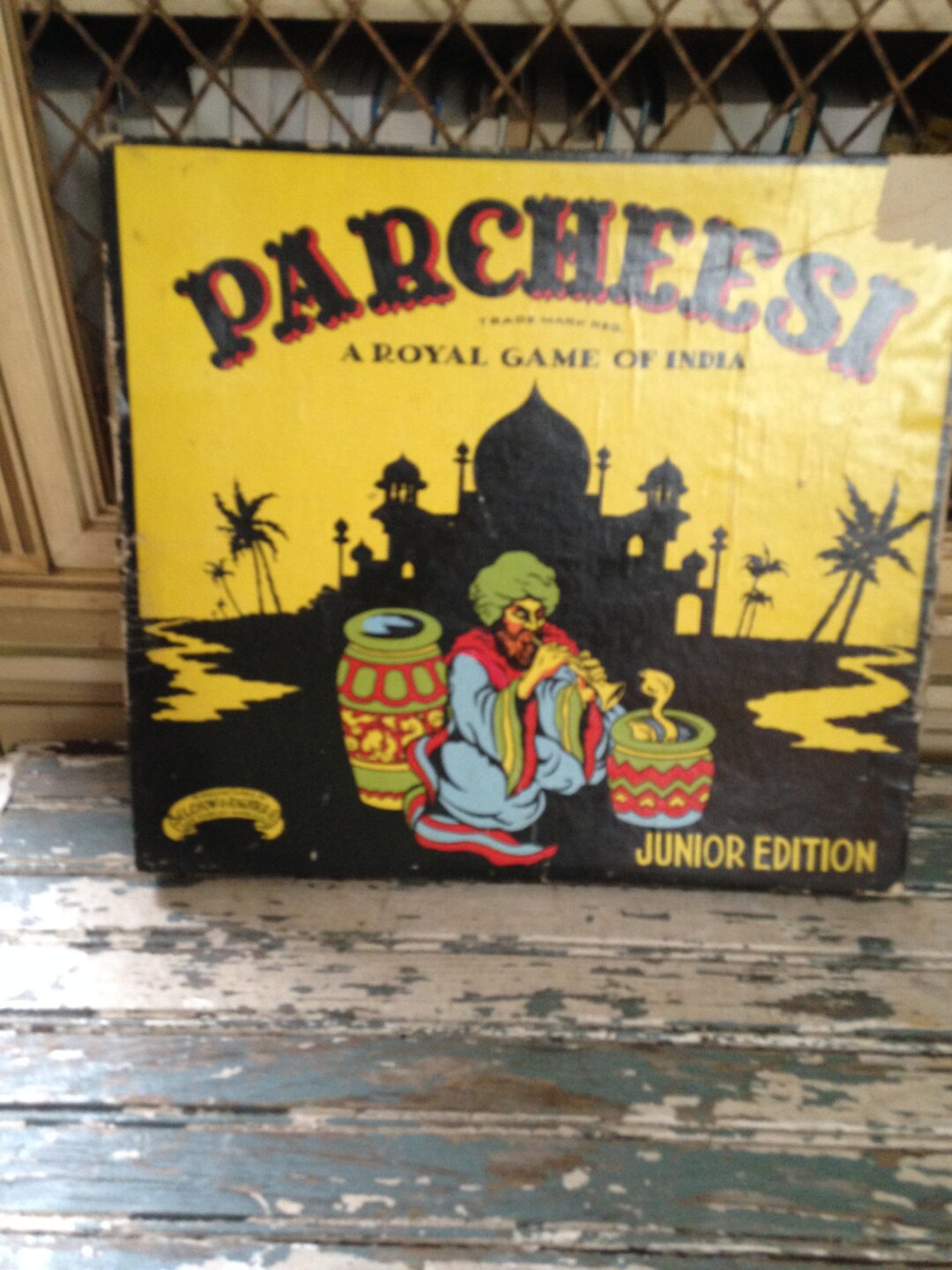 Vintage Parcheesi Game Board Junior Edition A Royal Game of India