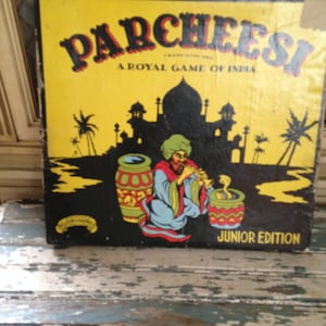 Vintage Parcheesi Game Board Junior Edition A Royal Game of India Vintage 1938 Parcheesi Game Wall Art Board Game Art Game Room