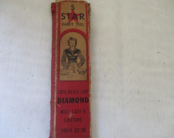 Vintage 5 Star Handy Tool Knife Sharpener Glass Cutter Bottle Opener Lawn Mower Blade Sharpener