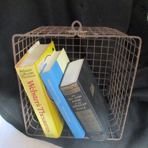 Vintage Metal Gym Locker, Gym Basket, Made by Kasper Wire Works, Shiner, Texas. Measures 13&quot; long 12&quot; wide and 8&quot; tall. Great for organizing