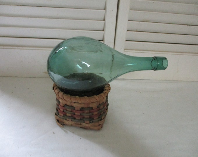 Very Rare Antique Aqua Blue Round Bottom Glass Bottle W/air Etsy