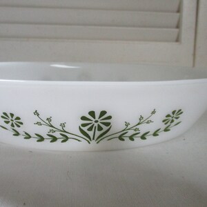 Peut inclure: Plat à four ovale blanc avec un motif floral vert autour du bord.