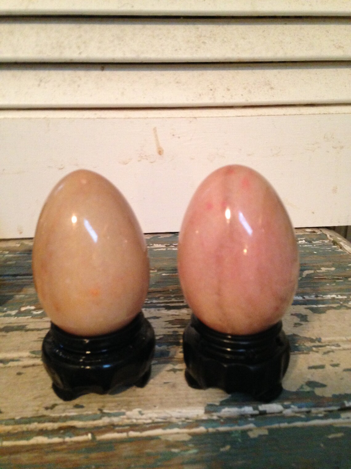 Glass Marble Eggs Green Yellow and Pink Agate Eggs With Black Etsy