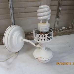 Wall Mount Electric Lamp, Working, Shabby White