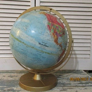 Replogle World Nation Series, Replogle Globes, Inc. 12 inch Diameter Globe. Gold Base.