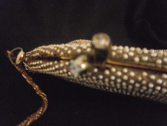 Gold Lame Purse made by Lumured Golden Petite Bea… - image 4