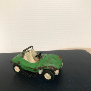 Tonka Green Dune Buggy, Rubber Tires, Black Roll Bar and Black Steering Wheel, Made in USA, Convertible, Cute Collectable