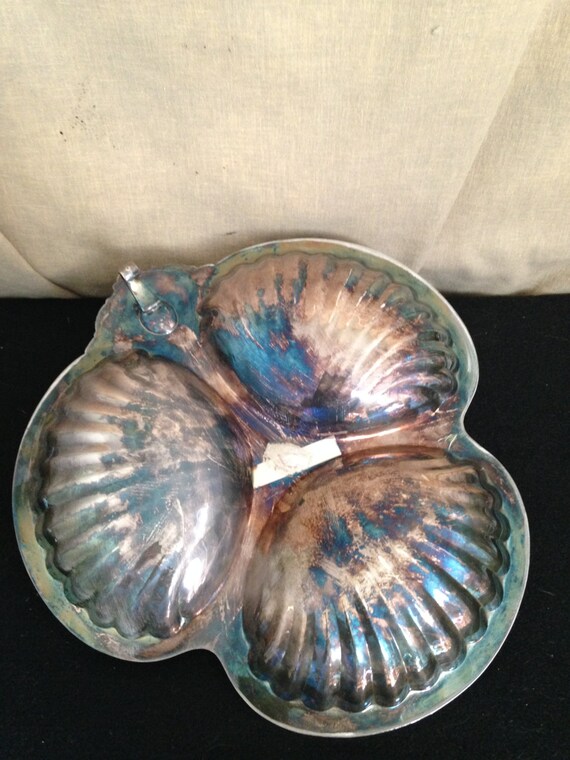 Baroque by Wallace 220 Three Section Tray Silver Plated Beautiful