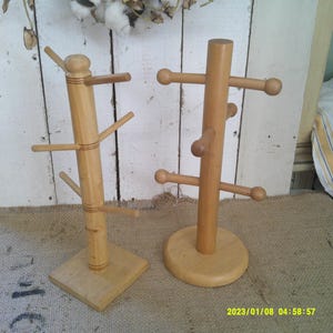 Wooden Mug Tree, Decorative Cup Holder for Kitchen Counters, Unique Gift for Coffee and Tea Enthusiasts