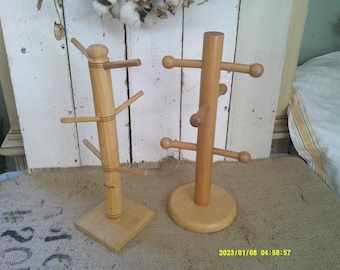 Houten mok, decoratieve bekerhouder voor aanrecht, uniek cadeau voor koffie- en theeliefhebbers
