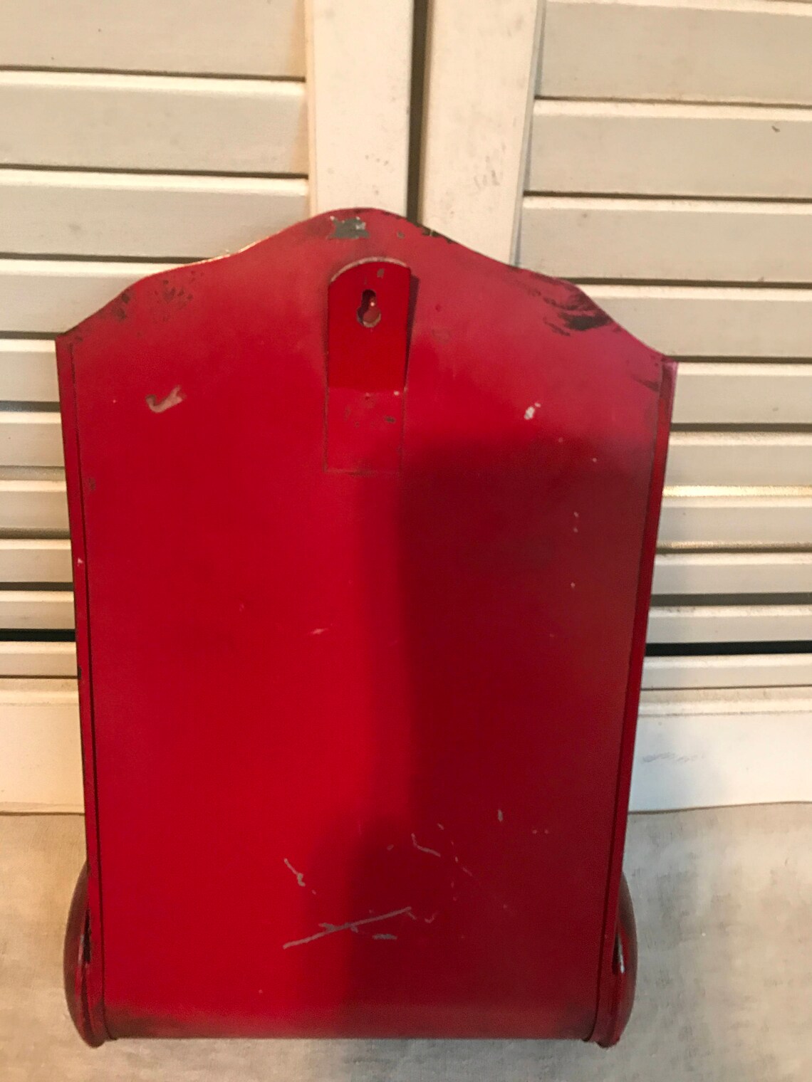 Red Toile Painted Wall Hanging Candle Holder Match Holder Etsy