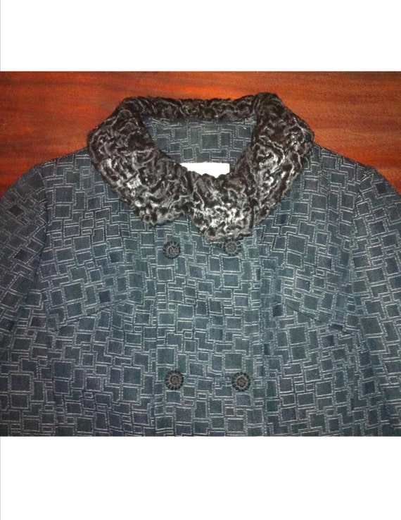Vintage Curly Lambs Wool Variegated Collar Schultz
