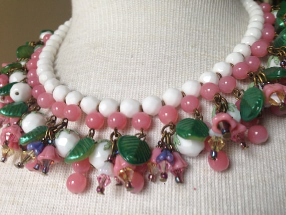 GLORIOUS Miriam Haskell Bib Collar Fringe Necklace