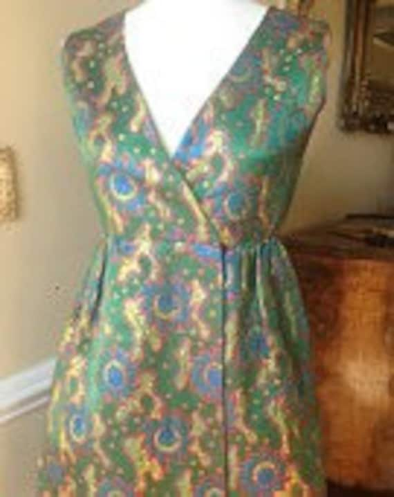 Fabulous Fabulous Vintage 1960's Designer Teal Tr… - image 1