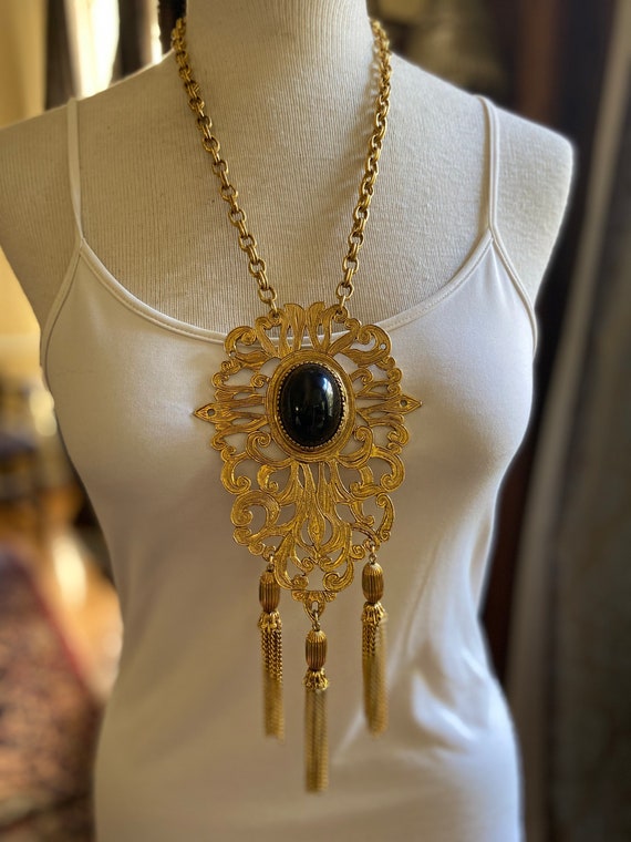 HUGE Designer Pauline Rader Ornate Etruscan Reviv… - image 2