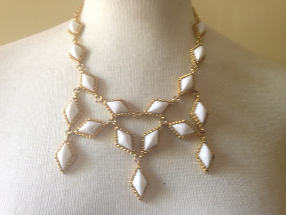 1960-70s Designer Pauline Rader Chunky White Runw… - image 1