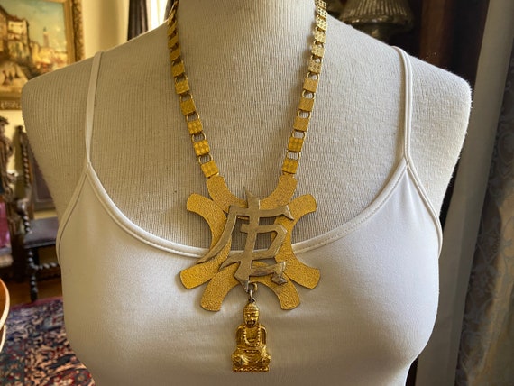 Designer Runway Statement Buddha Necklace Kenneth… - image 9