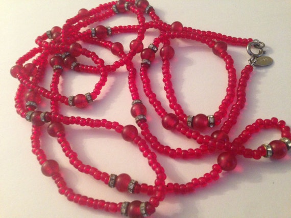 RARE William De Lillo Delillo Firey Red Glass Bea… - image 1