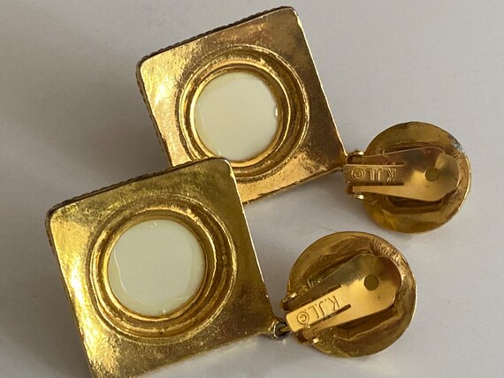 Designer Etruscan Kenneth Lane KJL White Cabochon… - image 10