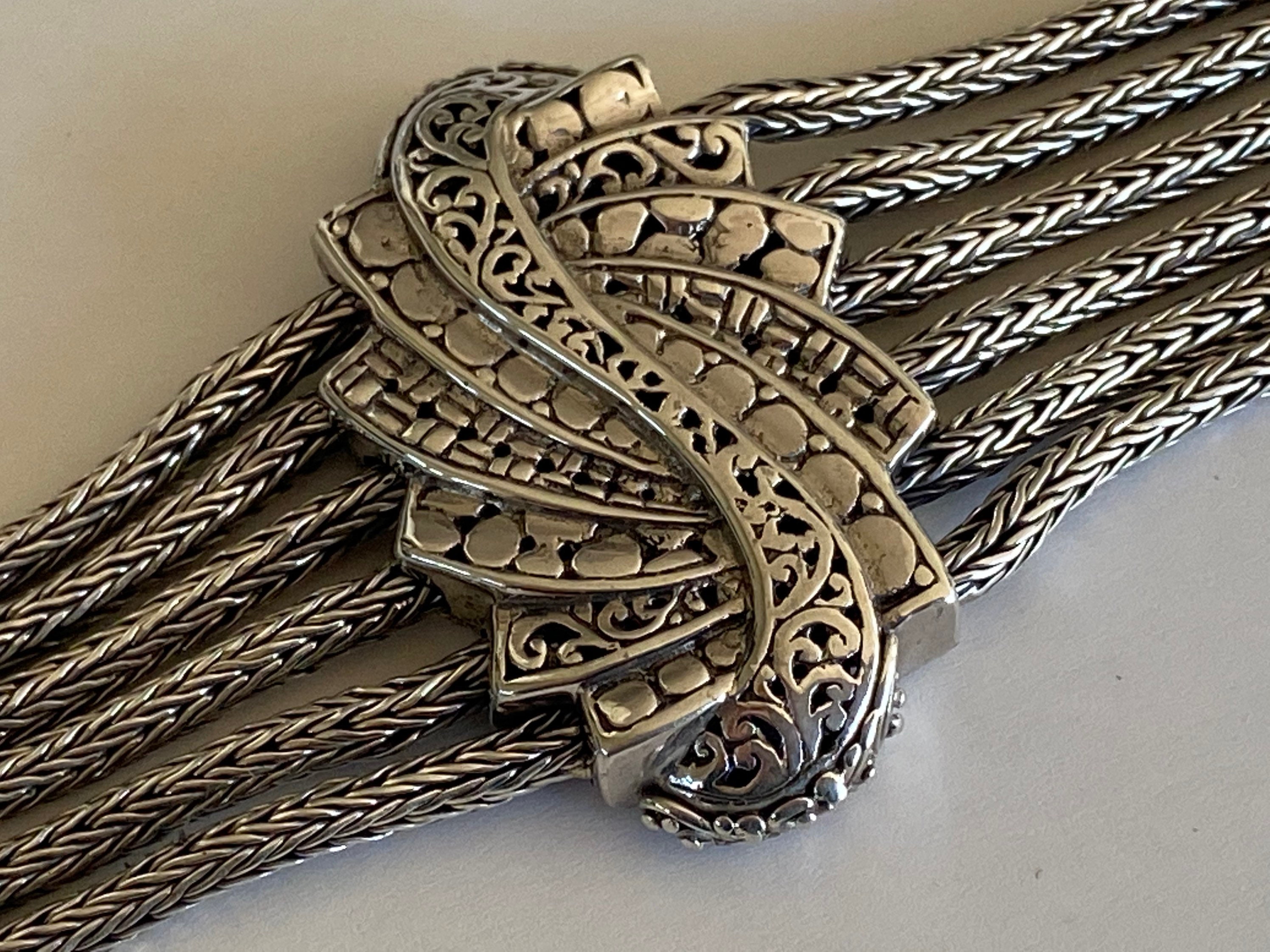 Gorgeous Designer Sarda Sterling Silver 925 Multi Chain Bracelet Signed Sarda 925 Etsy