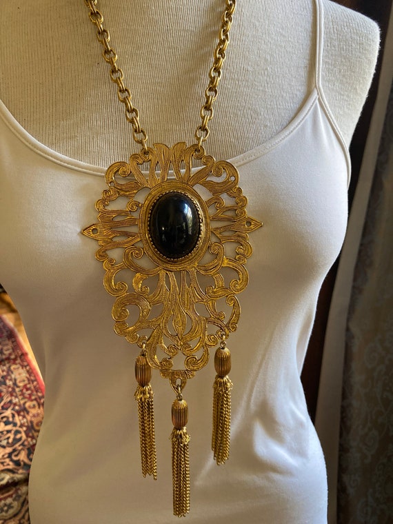 HUGE Designer Pauline Rader Ornate Etruscan Reviv… - image 4