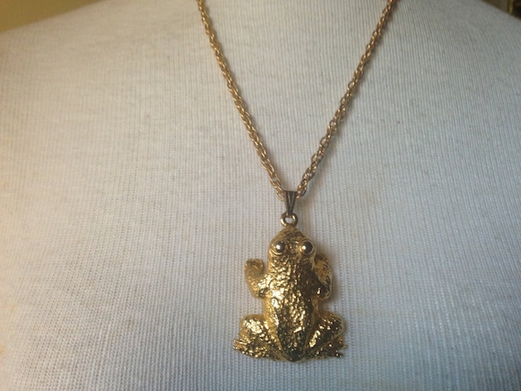 Designer Mimi Di N Frog Froggy Pendant Preppy Nec… - image 1