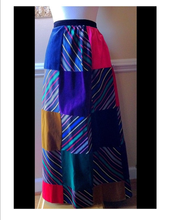 Glorious Vintage Patchwork Skirt Multicolors Vibrant … Gem