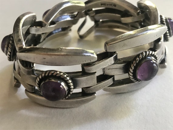GORGEOUS Sterling Silver 925 Ornate Amethyst Cabo… - image 1