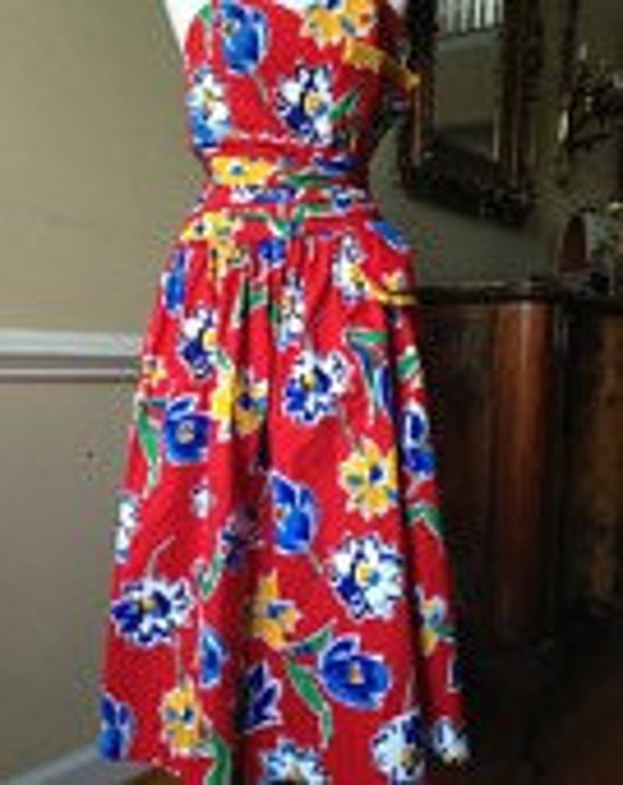 1980's Flirty Fun Floral Party Dress Special Time… - image 4