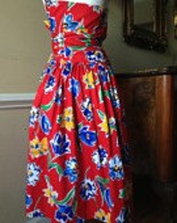 1980's Flirty Fun Floral Party Dress Special Time… - image 3