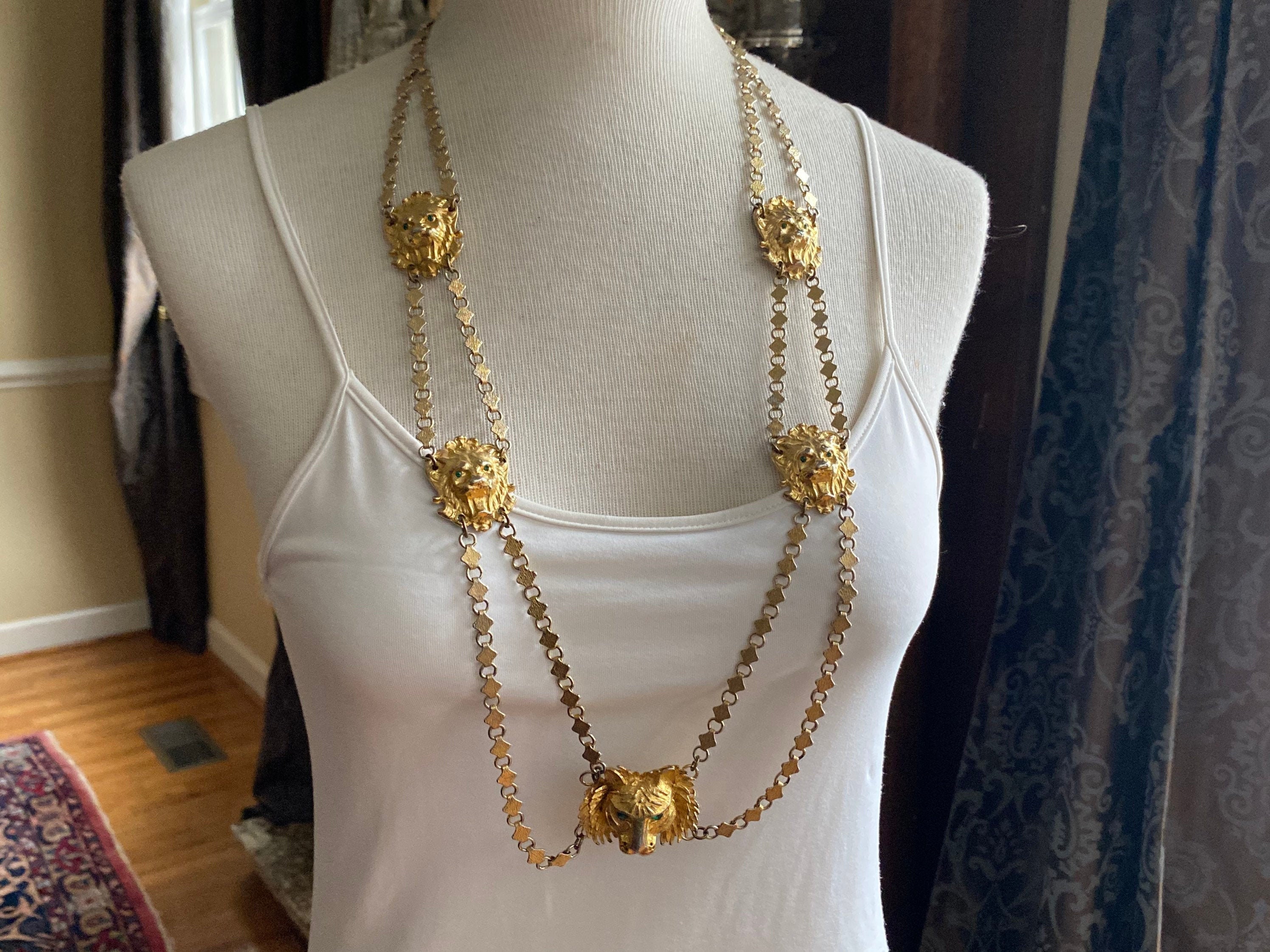 chanel gold plated necklace