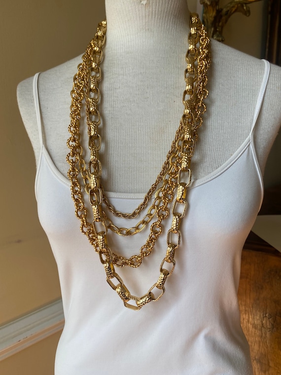 Gorgeous Designer Mimi Di N Multi Strand Runway Statement Necklace Signed