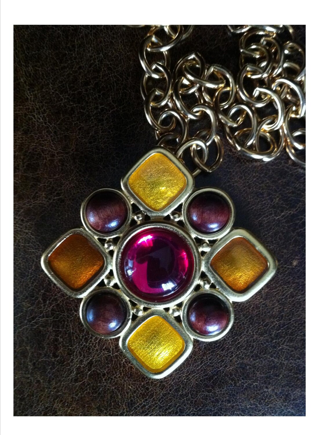 LUXE HUGE Vintage Signed Necklace Runway Necklace Statement