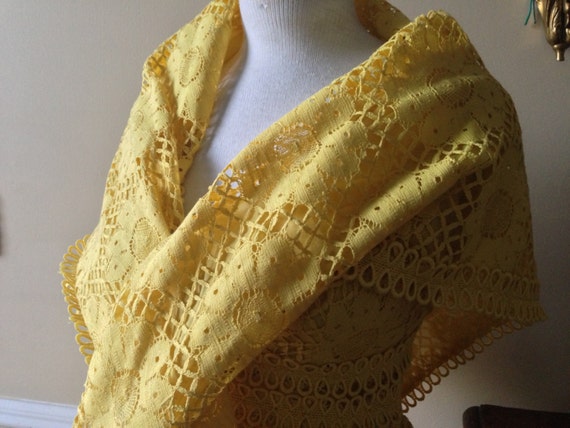 Beautiful Lillie Rubin Sunshine Yellow Lace Sleev… - image 4