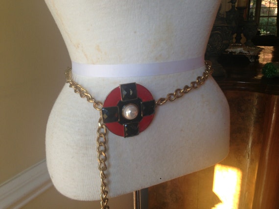 Designer KJL Kenneth Lane MOD Enamel Faux Pearl G… - image 5