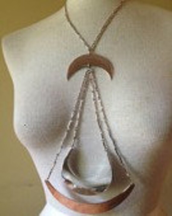 RAREST 1960's MOD Chrome Trifari Space Age Neckla… - image 3