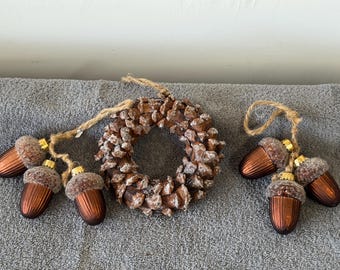 Glass Acorn and Nature Ornamets